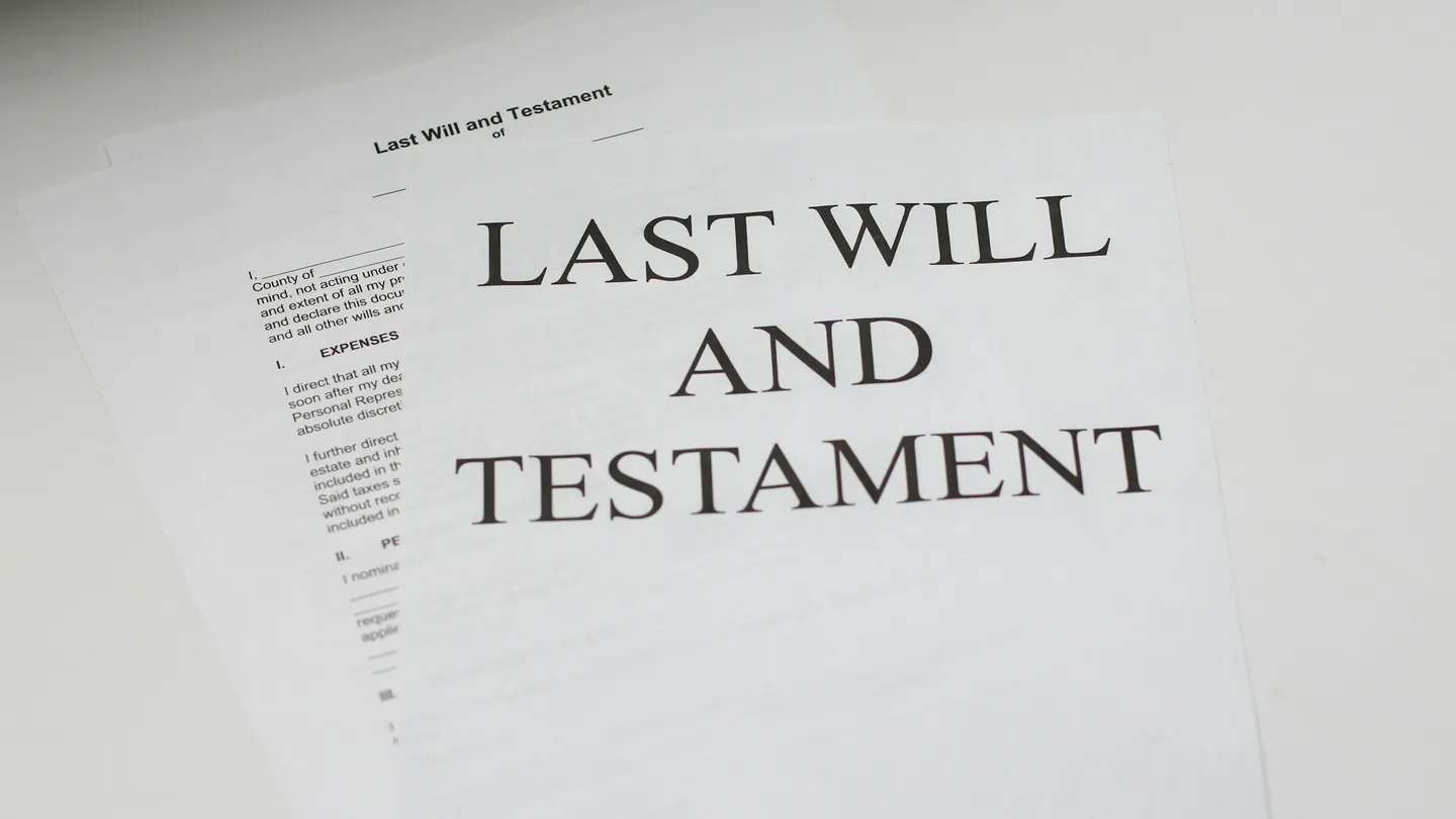 Last will and testament form
