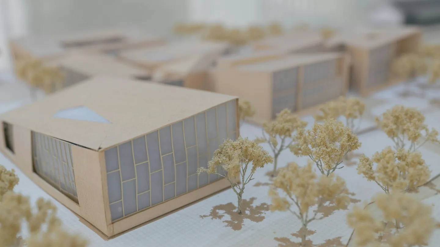 Maqueta arquitectónica de un complejo residencial