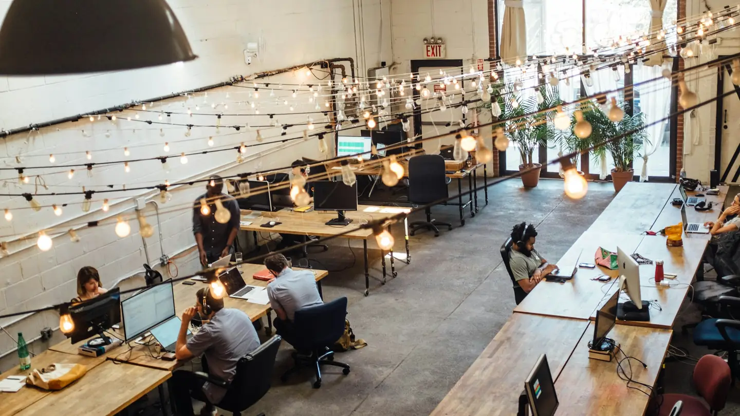 Coworking space with shared desks