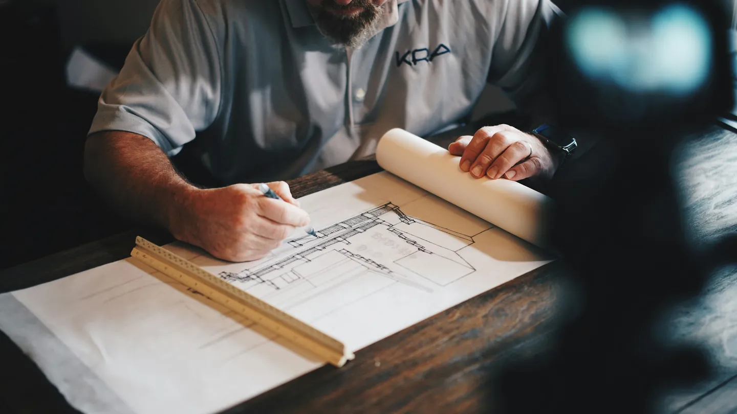 Architect working on a drawing