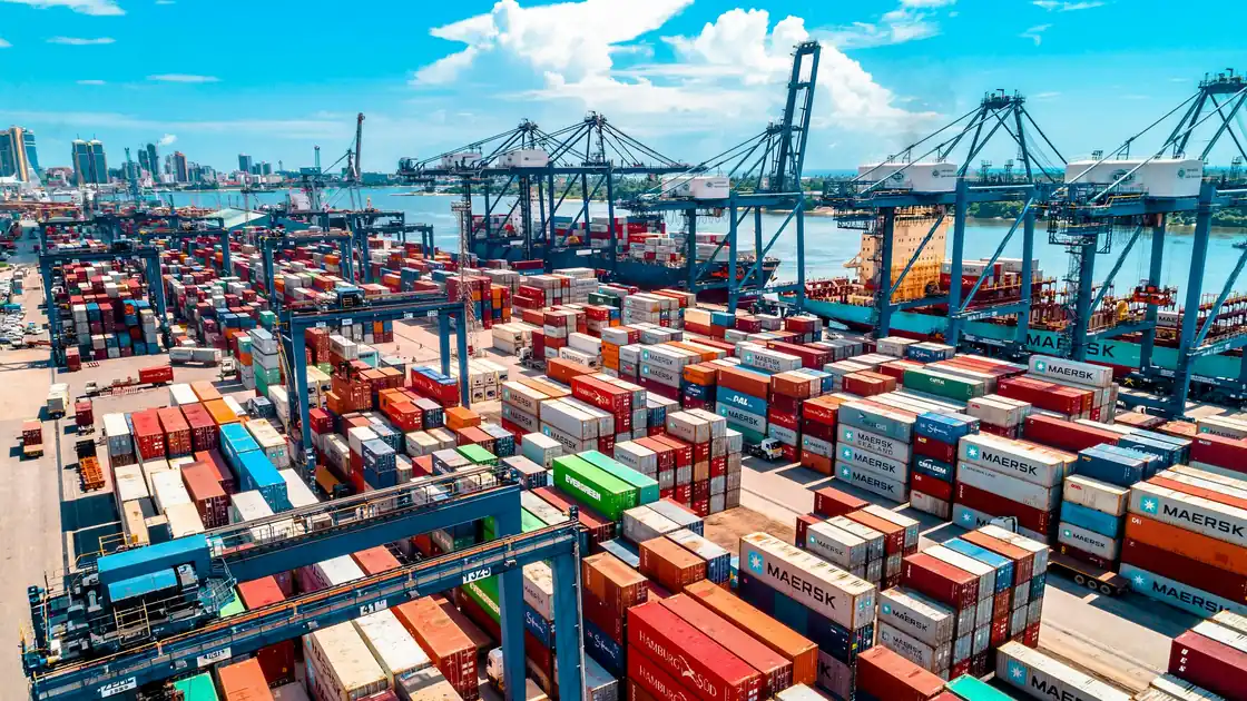 Container terminal at a seaport
