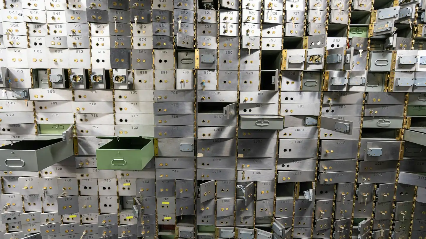 Cassette di sicurezza di una banca