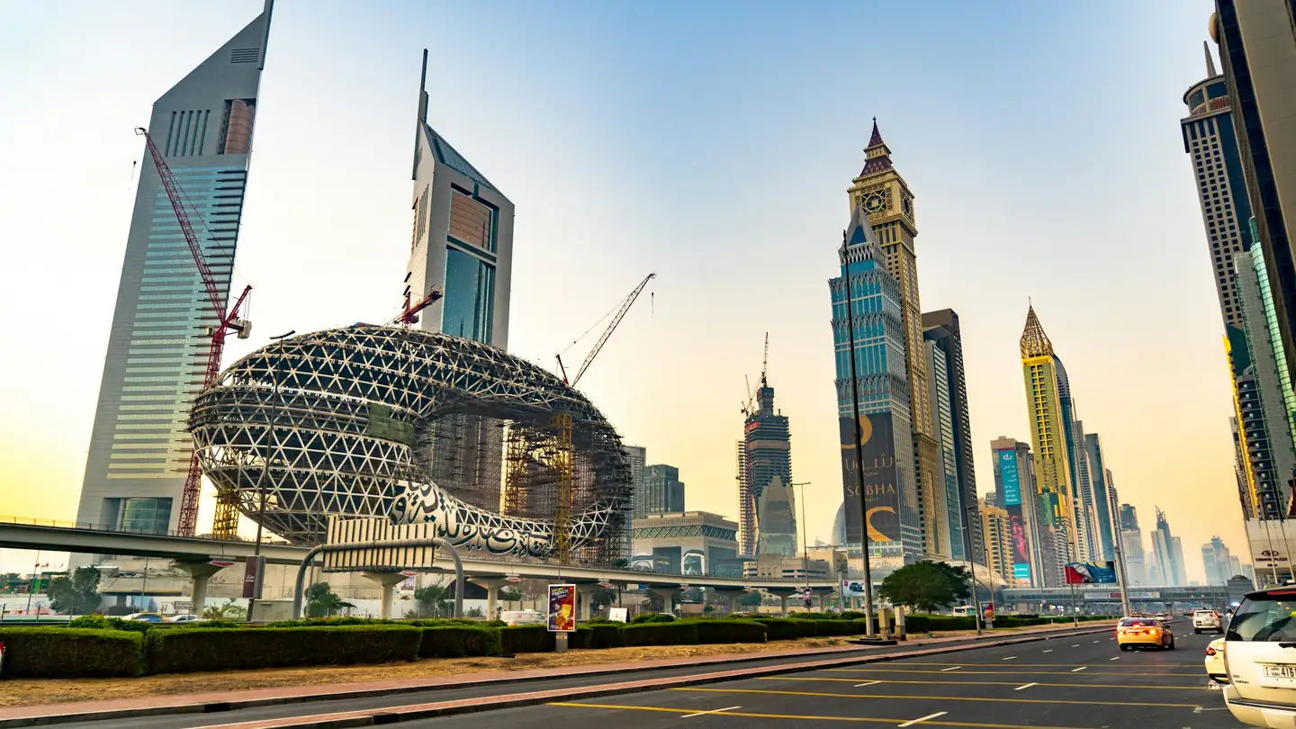 Museum of the Future and towers on Sheikh Zayed Road