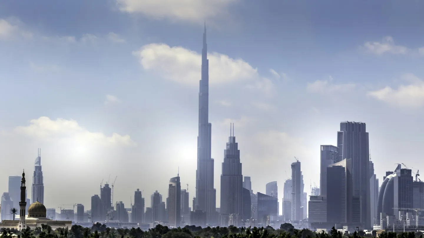 Dubai skyline with the Burj Khalifa by day